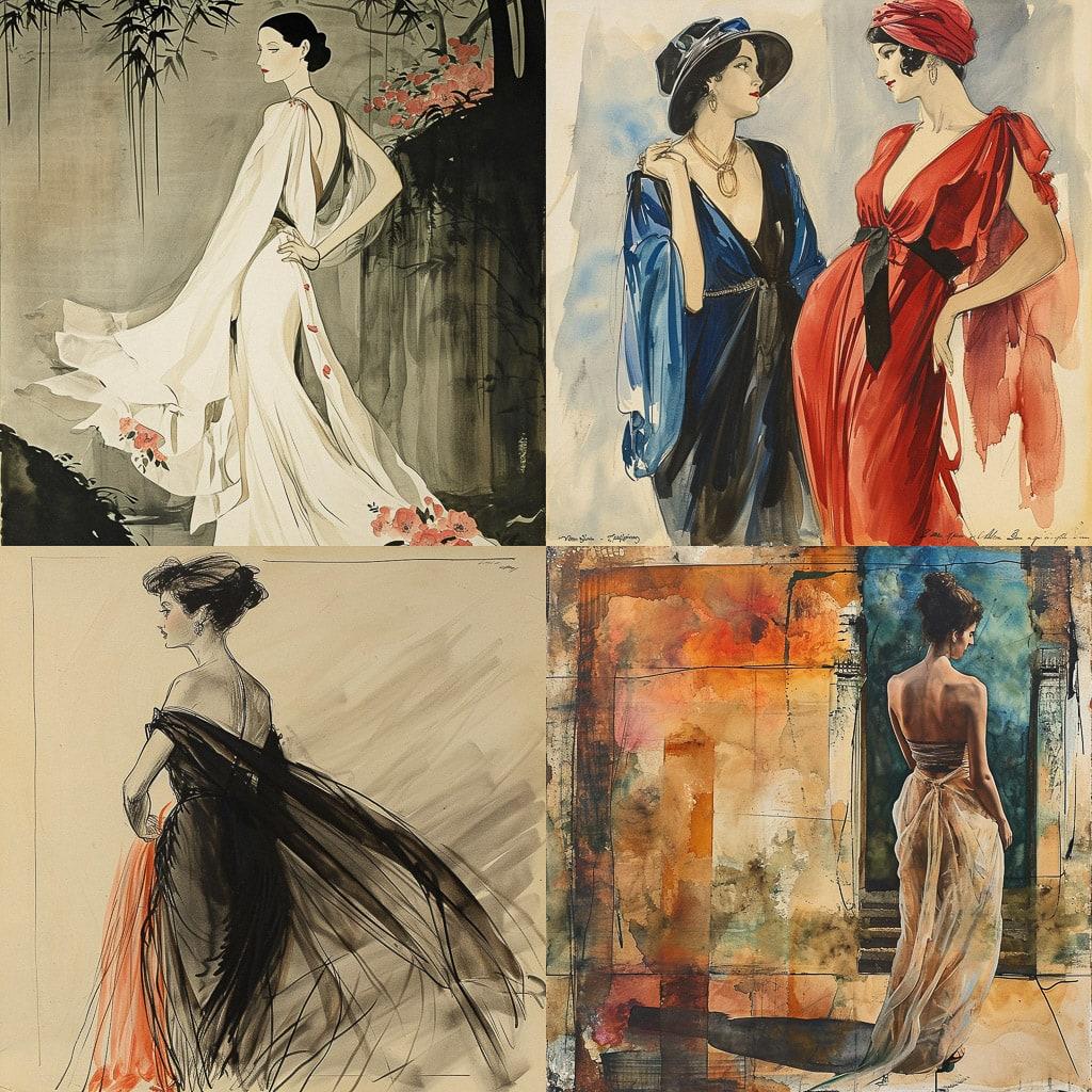 Madeleine Vionnet style, Midjourney V6, render 1 of 4