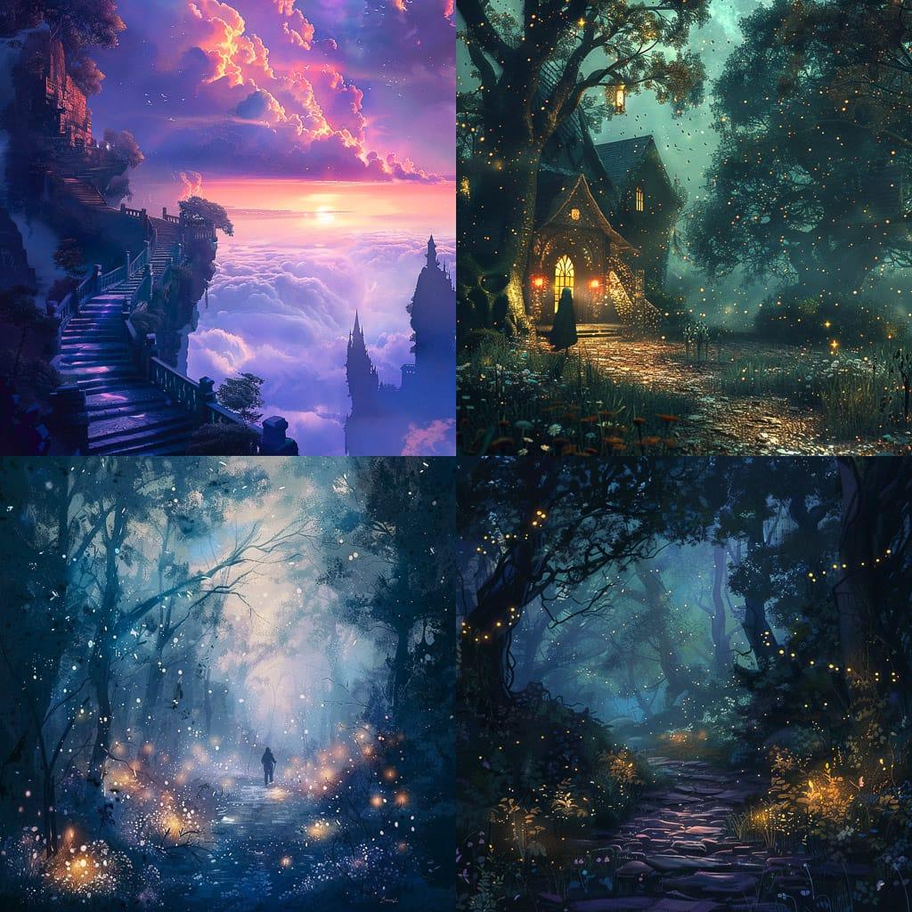 Magical atmosphere style, Midjourney V6, render 1 of 4