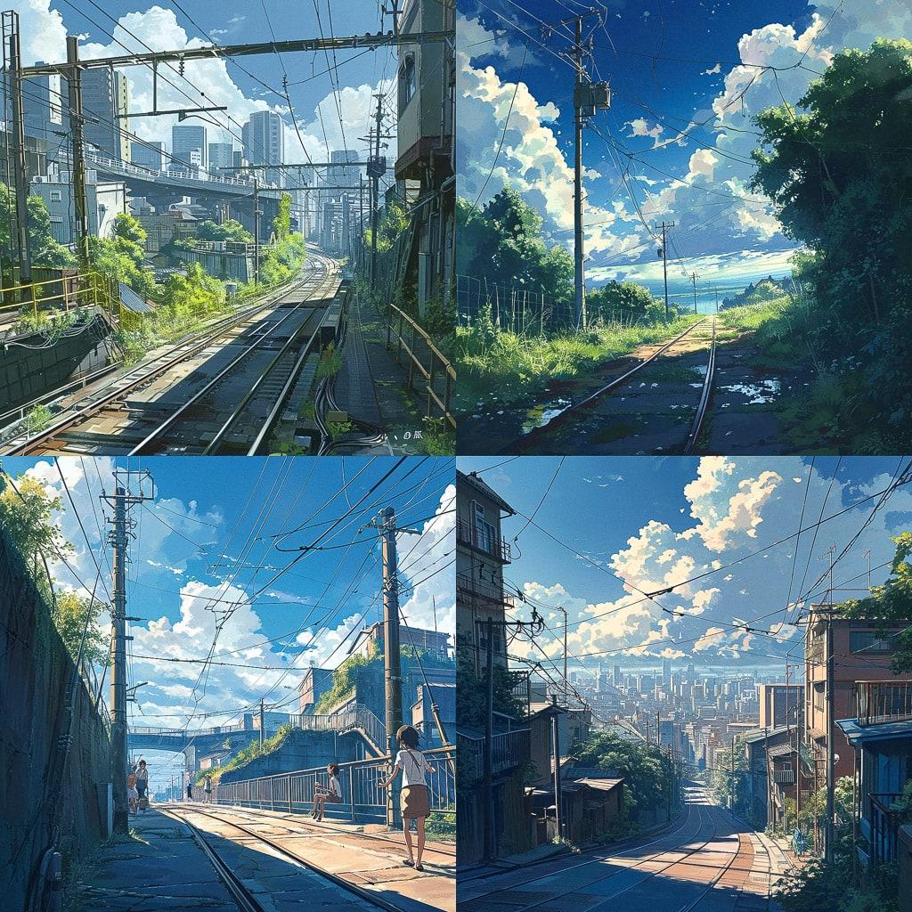 Makoto Shinkai style, Midjourney V6, render 1 of 4
