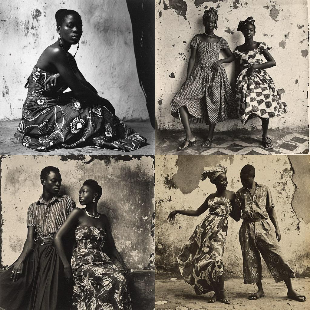 Malick Sidibe style, Midjourney V6, render 1 of 4