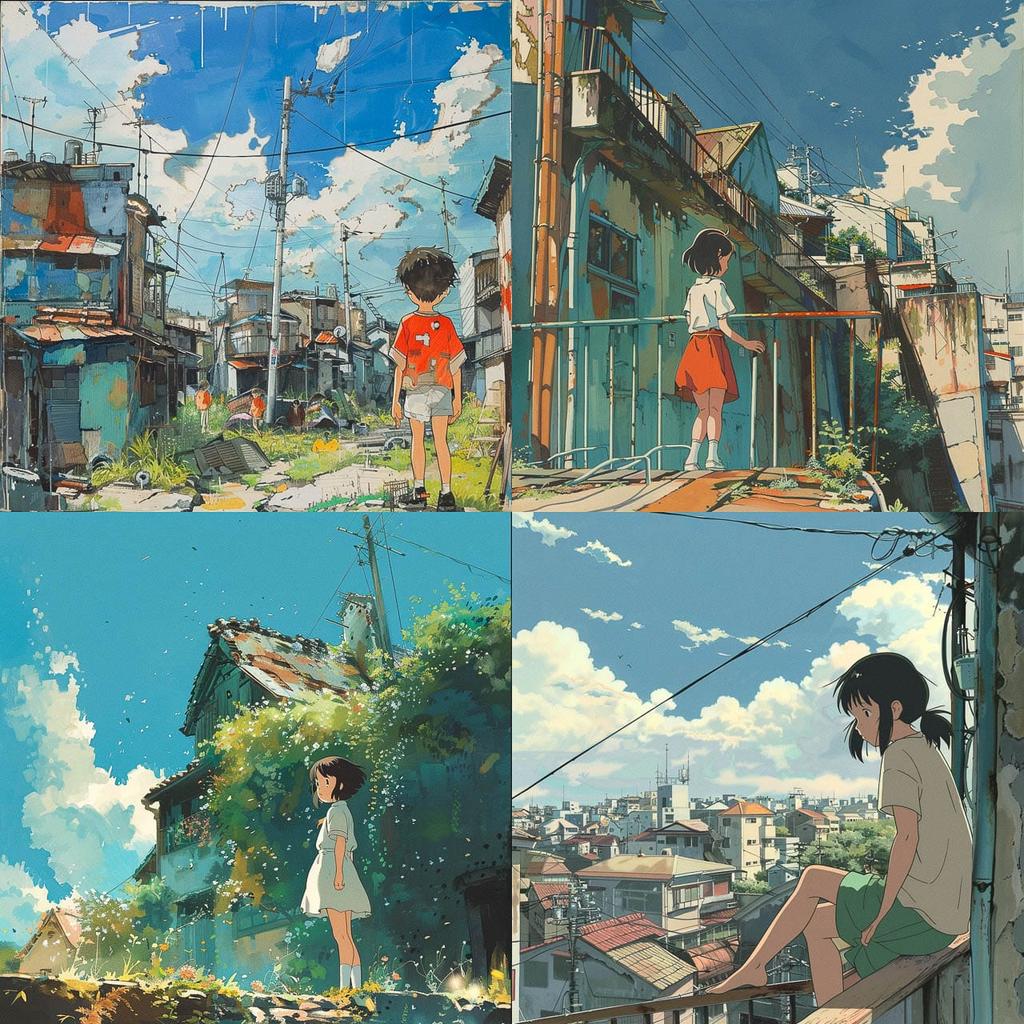 Mamoru Hosoda style, Midjourney V6, render 1 of 4