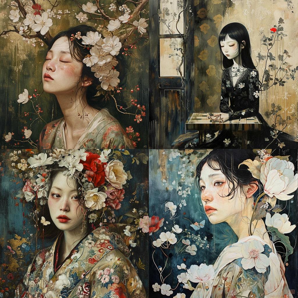 Mao Hamaguchi style, Midjourney V6, render 1 of 4