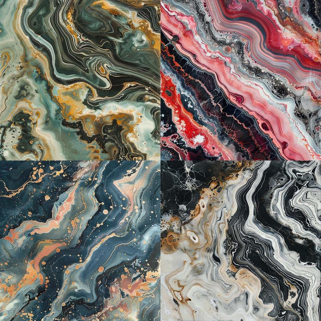 Marbled texture style, Midjourney V6, render 1 of 4