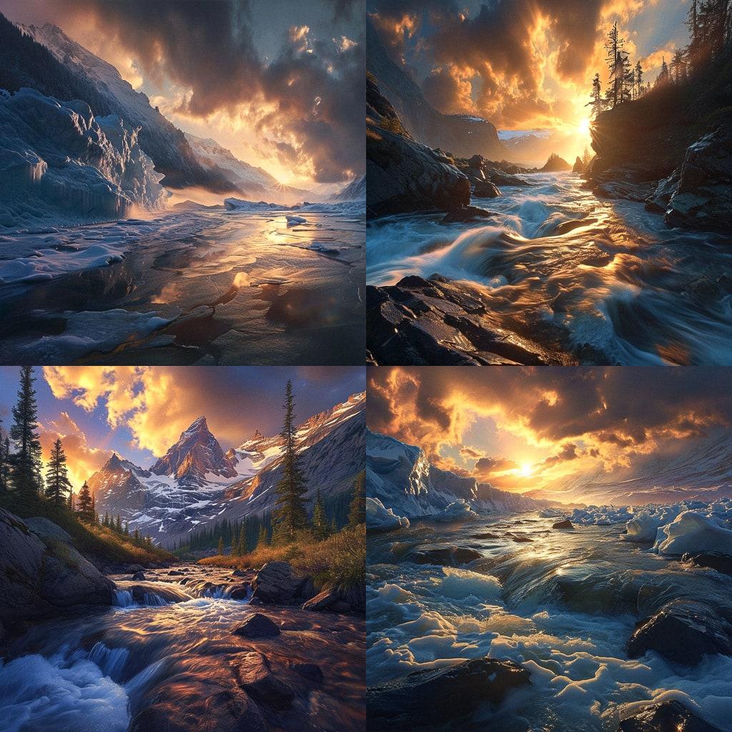 Marc Adamus style, Midjourney V6, render 1 of 4