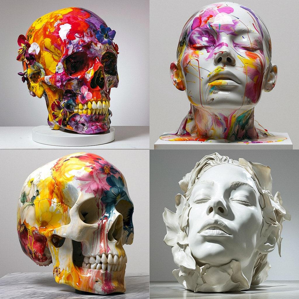 Marc Quinn style, Midjourney V6, render 1 of 4