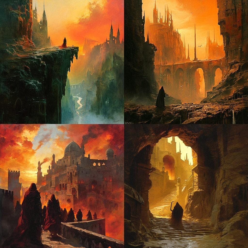 Marc Simonetti style, Midjourney V6, render 1 of 4