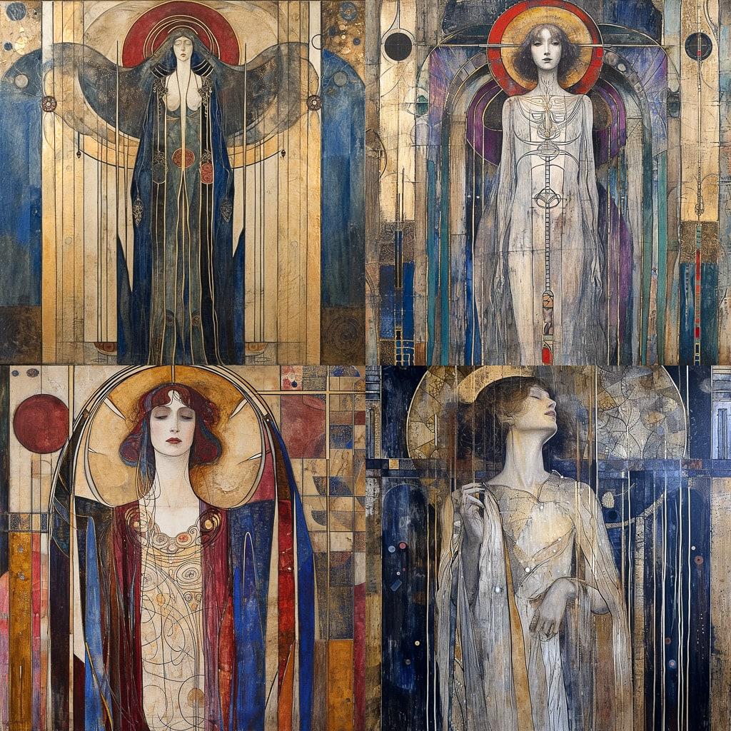 Margaret Macdonald Mackintosh style, Midjourney V6, render 1 of 4