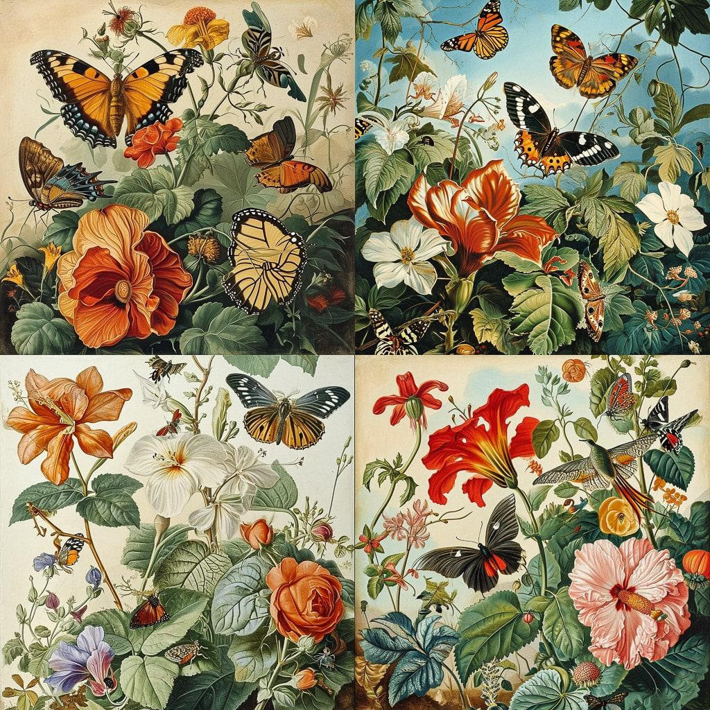 Maria Sibylla Merian style, Midjourney V6, render 1 of 4