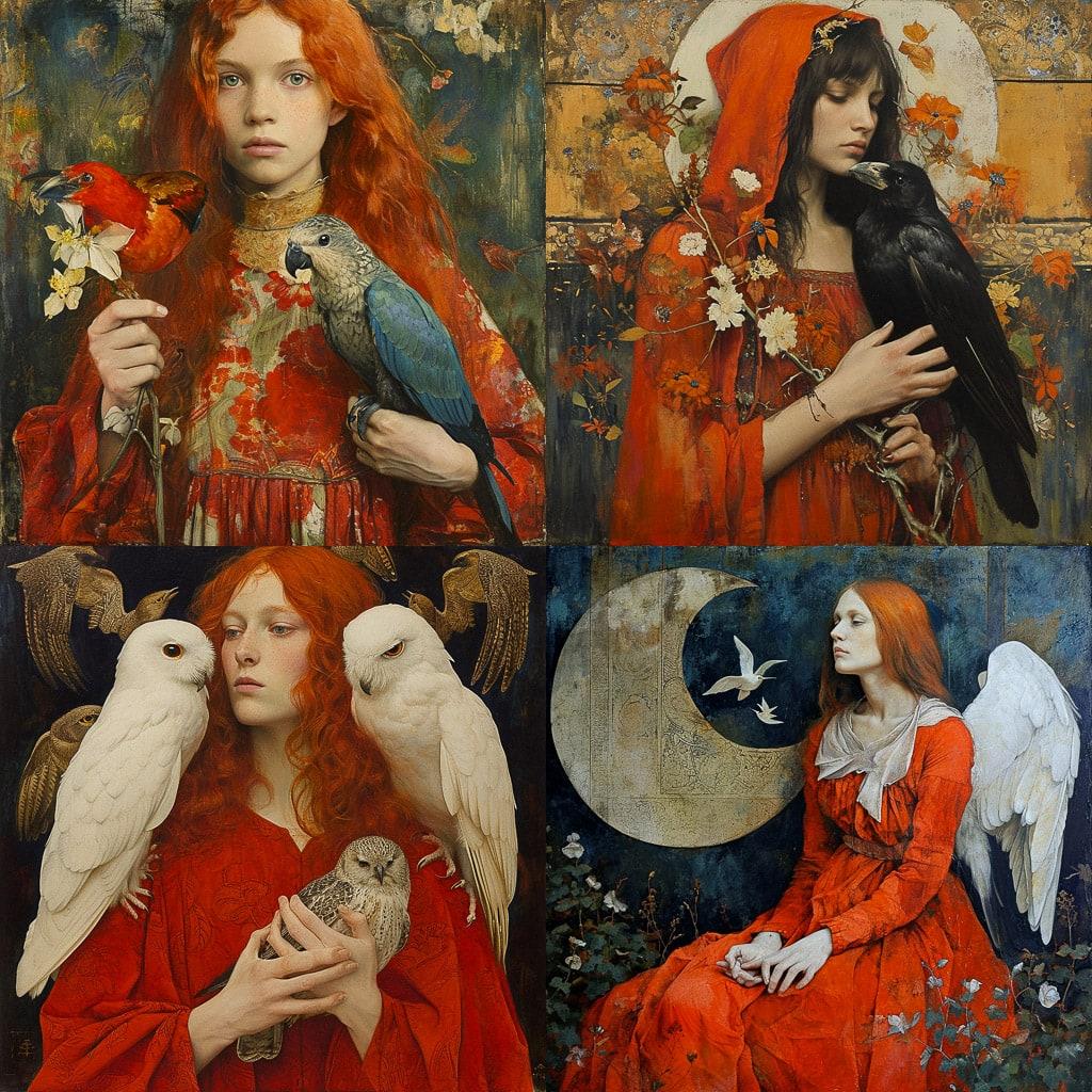 Marianne Stokes style, Midjourney V6, render 1 of 4