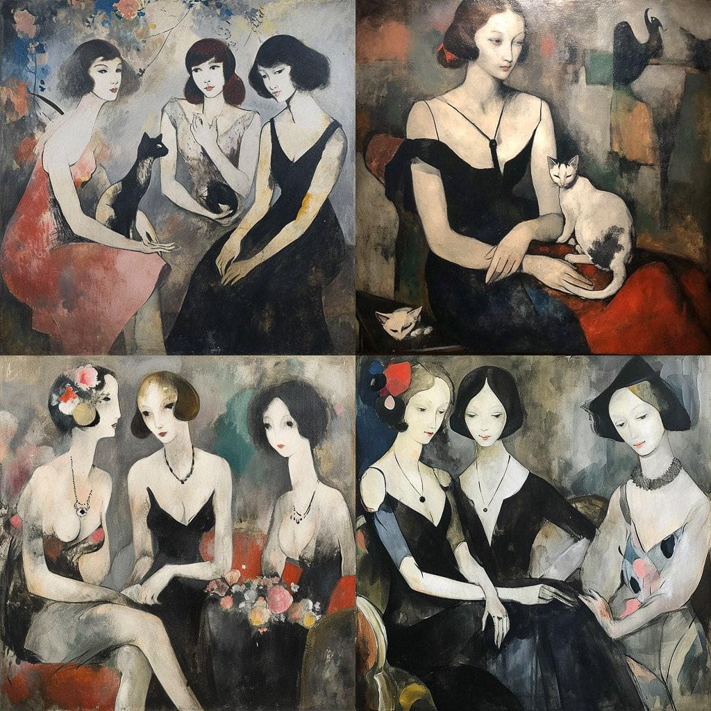 Marie Laurencin style, Midjourney V6, render 1 of 4