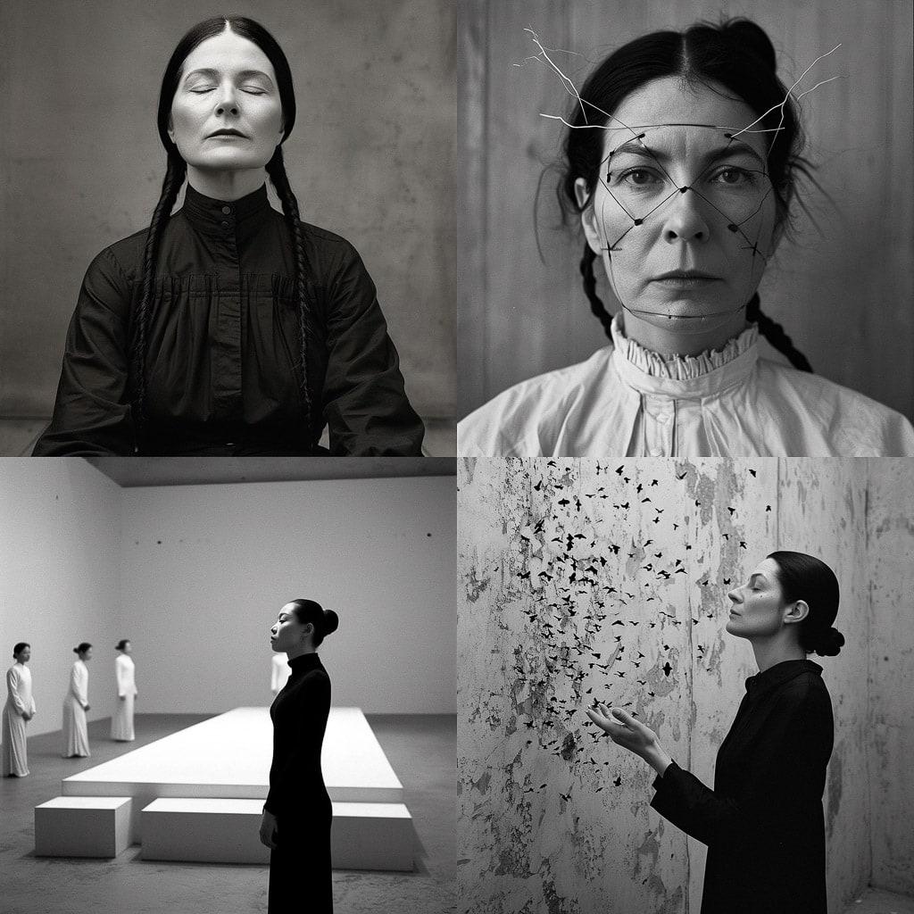Marina Abramovic style, Midjourney V6, render 1 of 4
