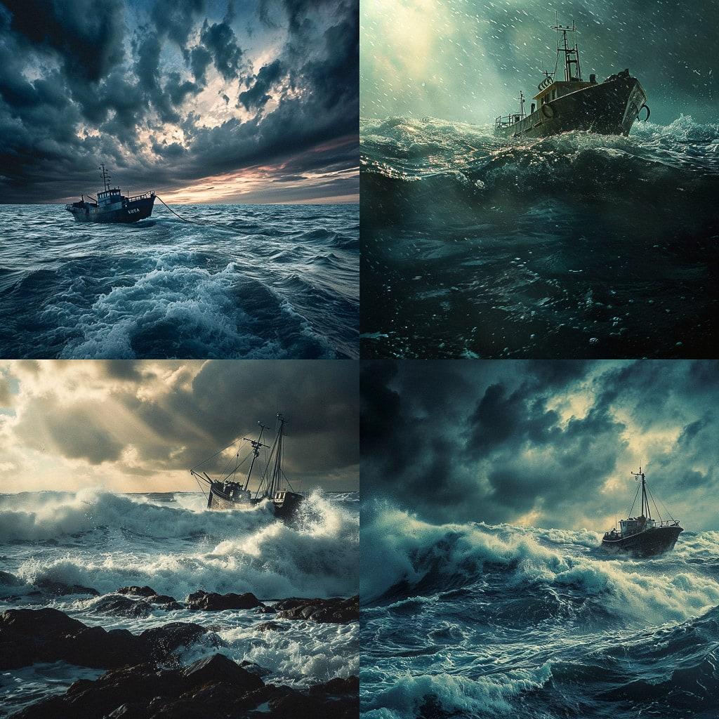 Marine photography style, Midjourney V6, render 1 of 4