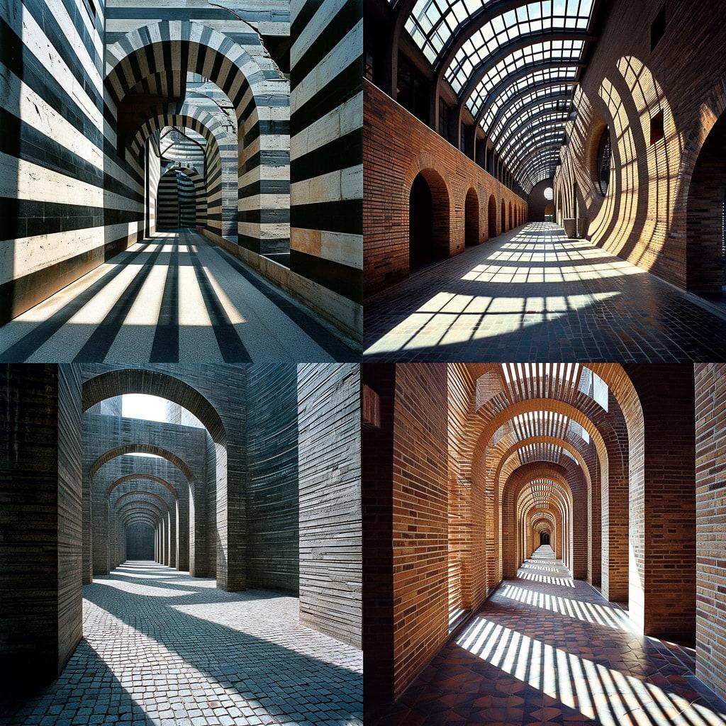 Mario Botta style, Midjourney V6, render 1 of 4