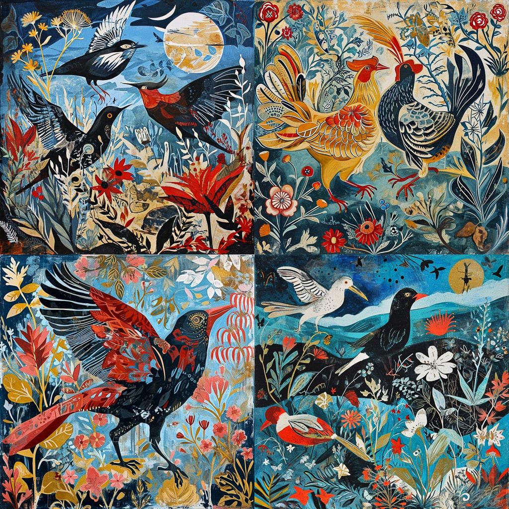 Mark Hearld style, Midjourney V6, render 1 of 4
