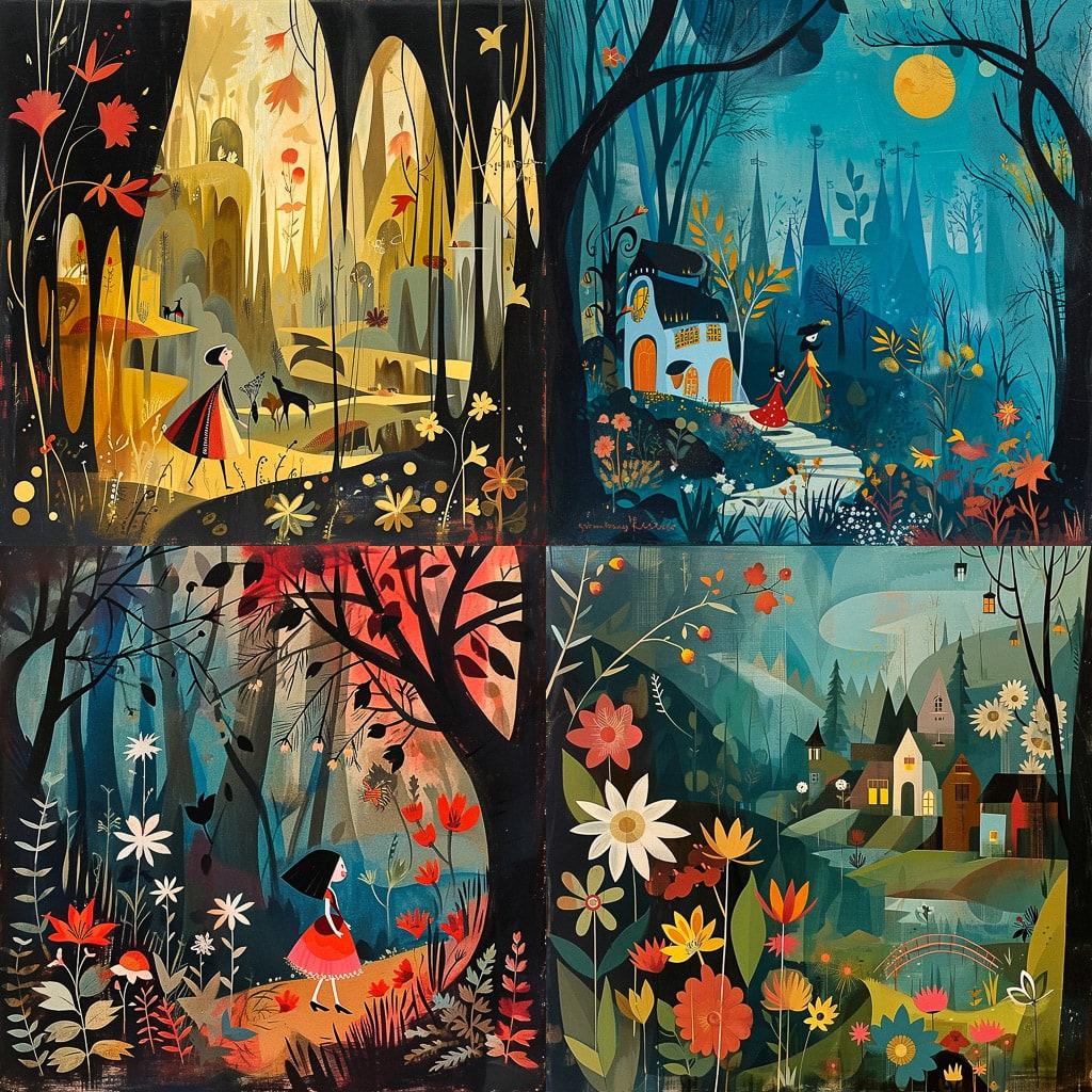 Mary Blair style, Midjourney V6, render 1 of 4