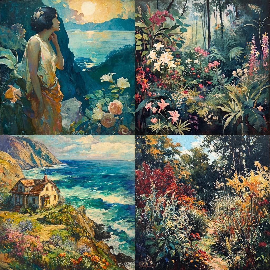 Mary Bradish Titcomb style, Midjourney V6, render 1 of 4