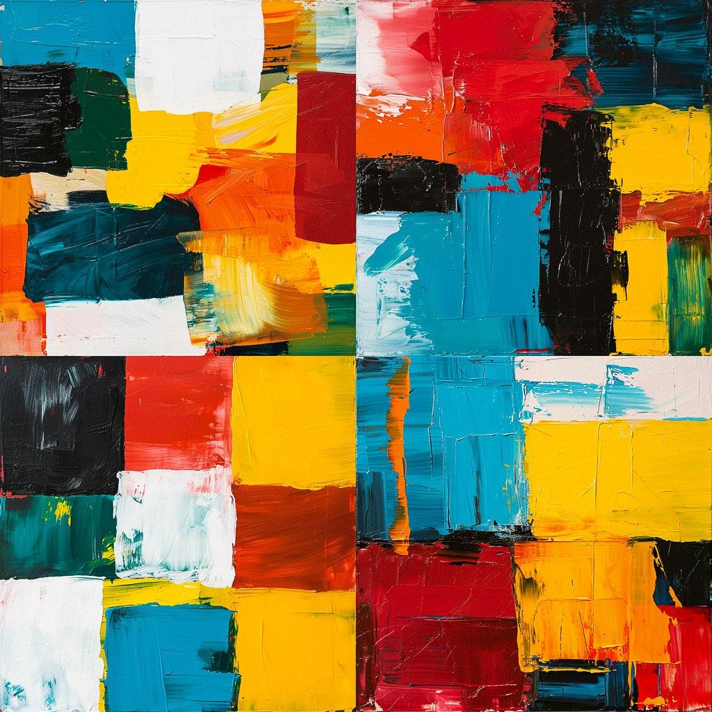 Mary Heilmann style, Midjourney V6, render 1 of 4