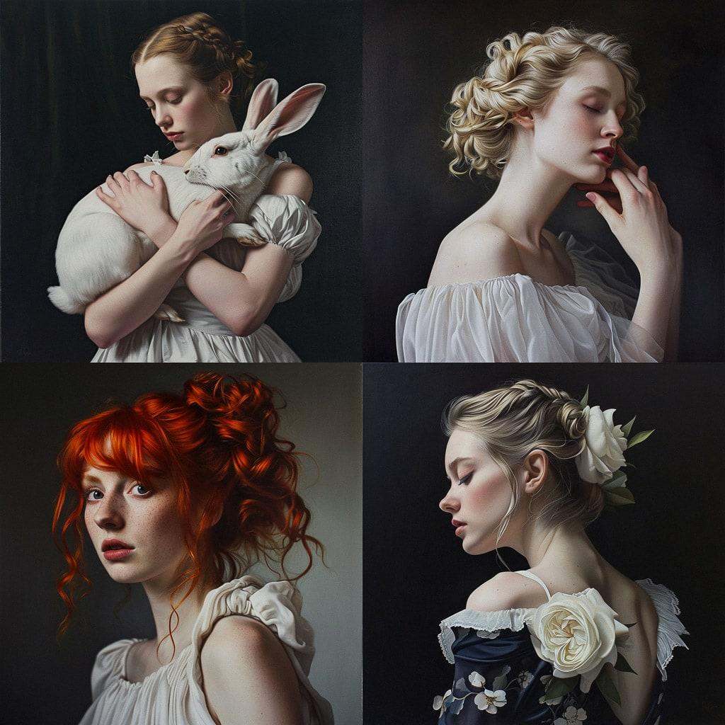 Mary Jane Ansell style, Midjourney V6, render 1 of 4