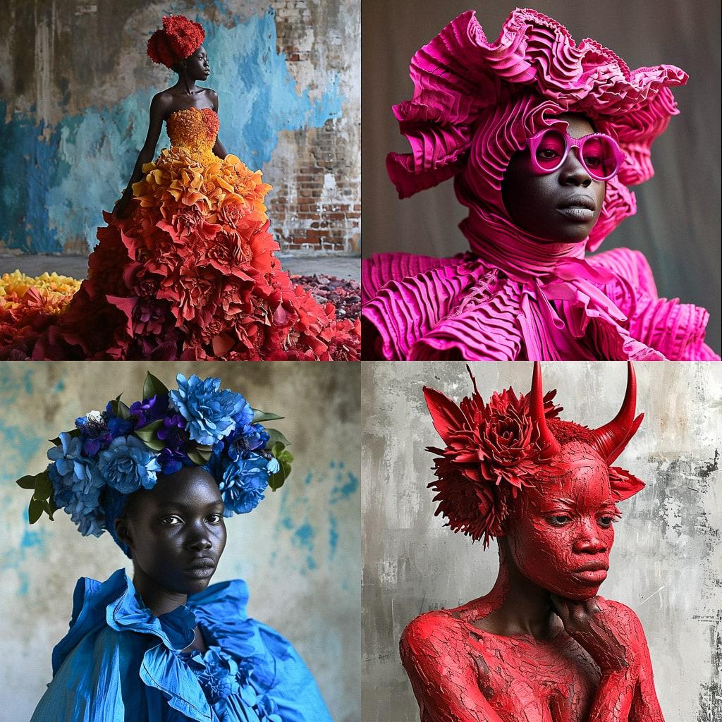 Mary Sibande style, Midjourney V6, render 1 of 4