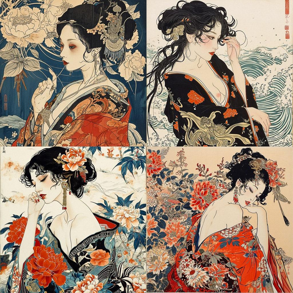 Masami Teraoka style, Midjourney V6, render 1 of 4