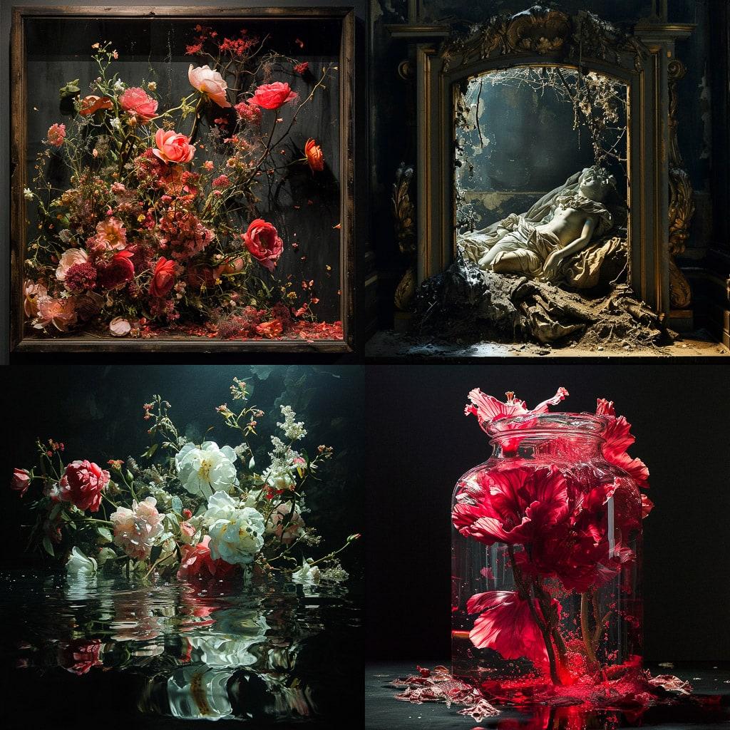 Mat Collishaw style, Midjourney V6, render 1 of 4