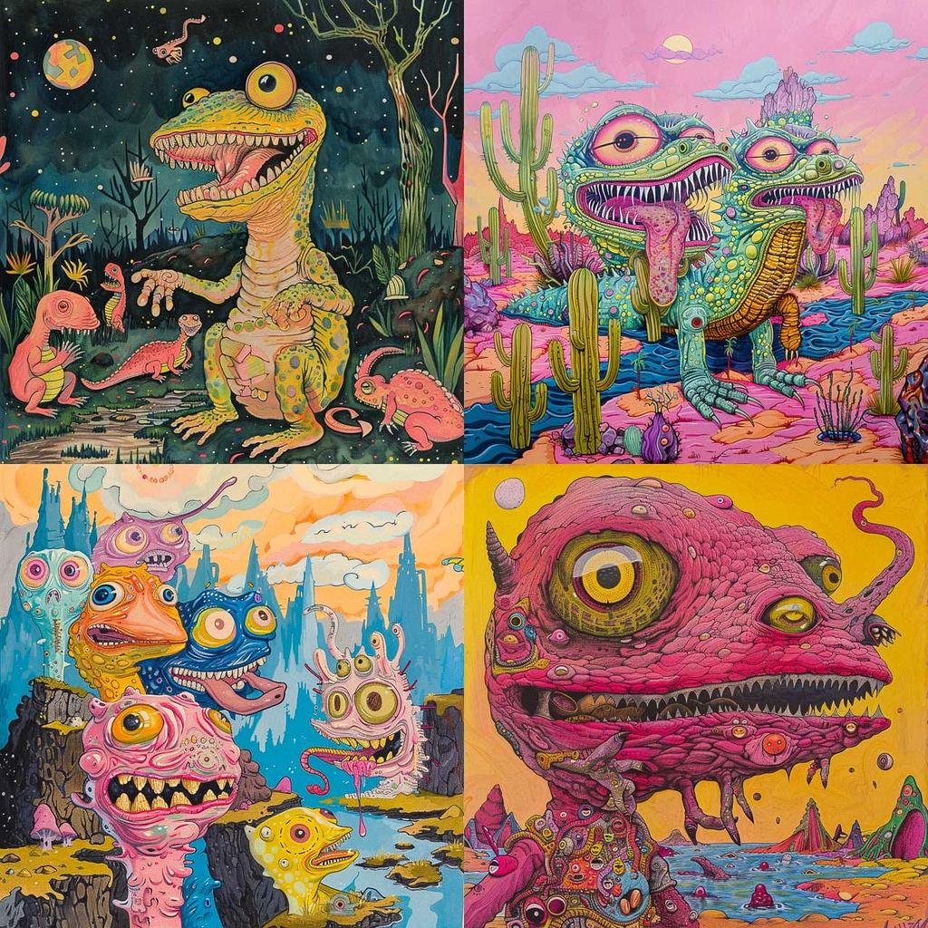 Matt Furie style, Midjourney V6, render 1 of 4