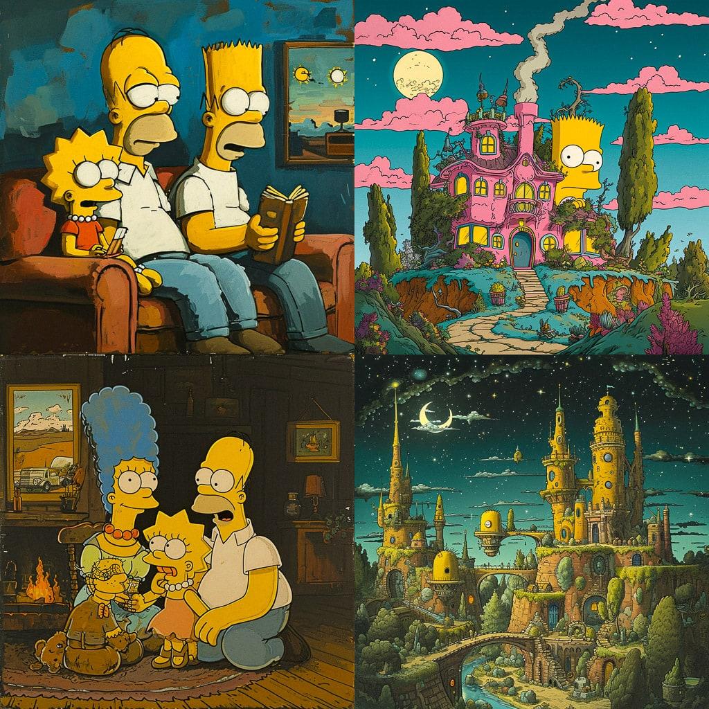Matt Groening style, Midjourney V6, render 1 of 4