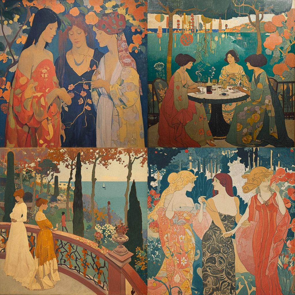 Maurice Denis style, Midjourney V6, render 1 of 4