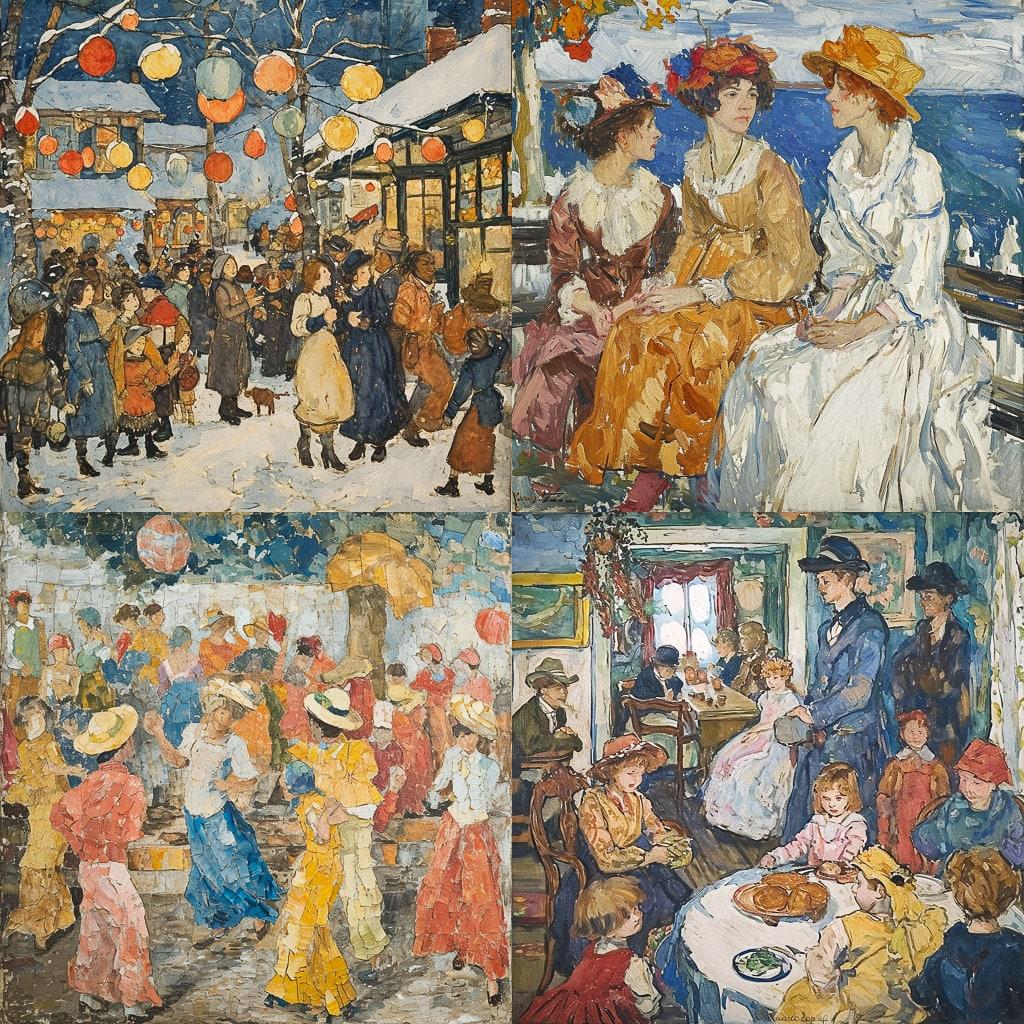 Maurice Prendergast style, Midjourney V6, render 1 of 4
