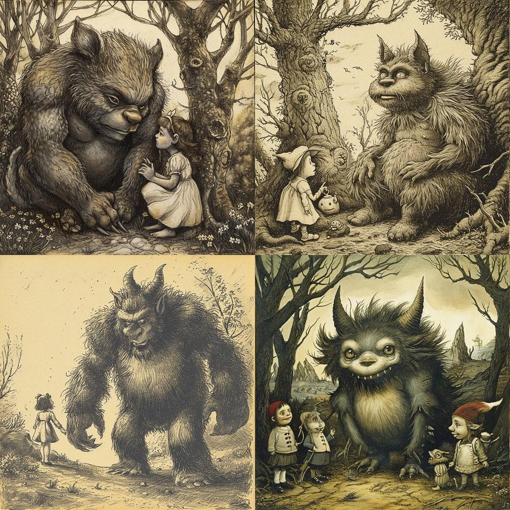 Maurice Sendak style, Midjourney V6, render 1 of 4