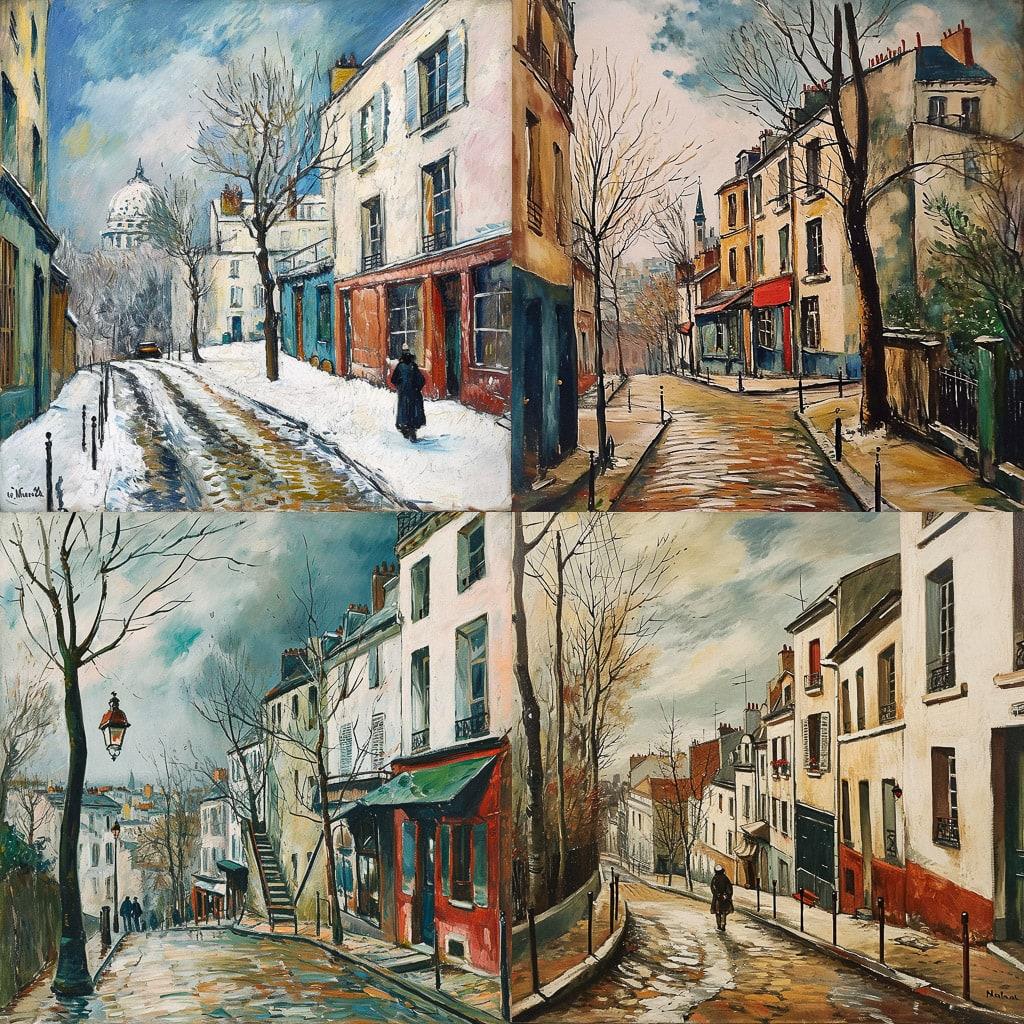 Maurice Utrillo style, Midjourney V6, render 1 of 4