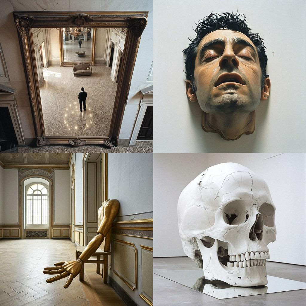 Maurizio Cattelan style, Midjourney V6, render 1 of 4
