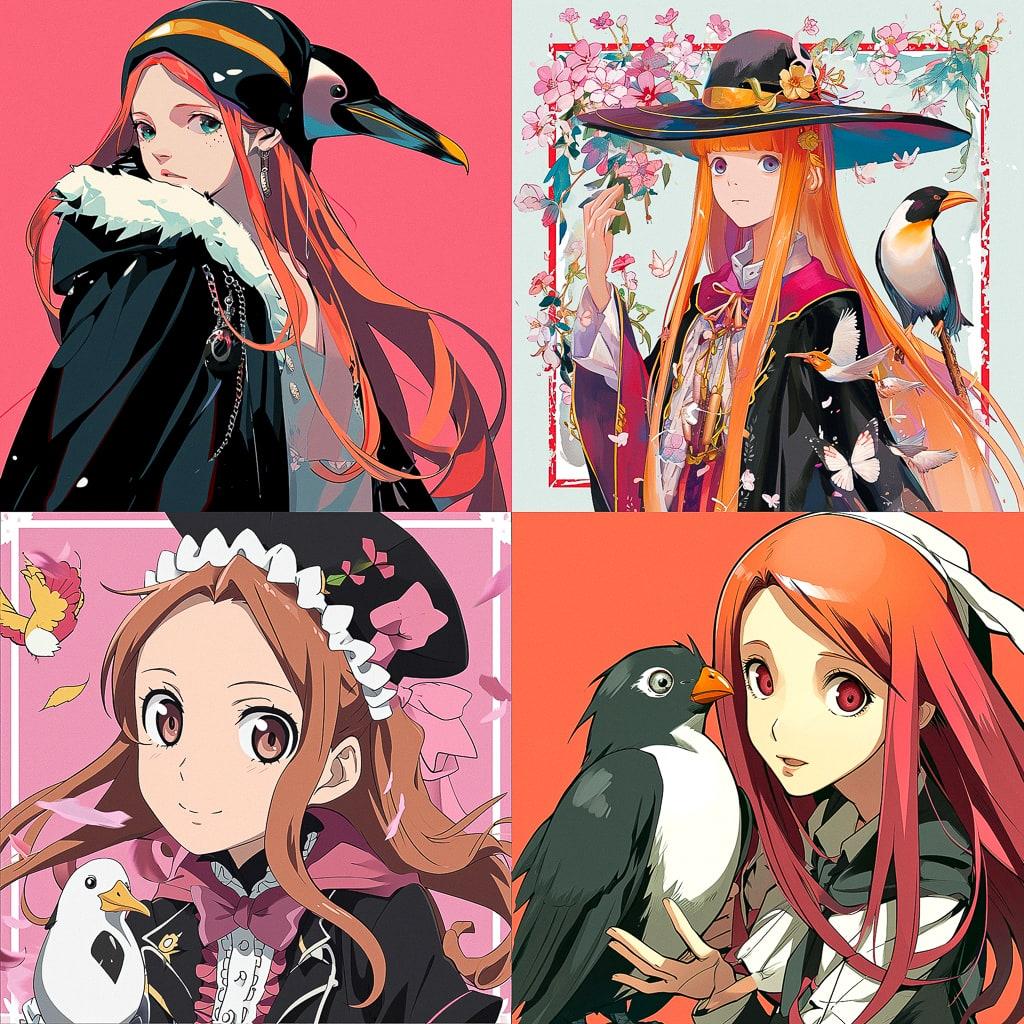 Mawaru Penguindrum style, Midjourney V6, render 1 of 4