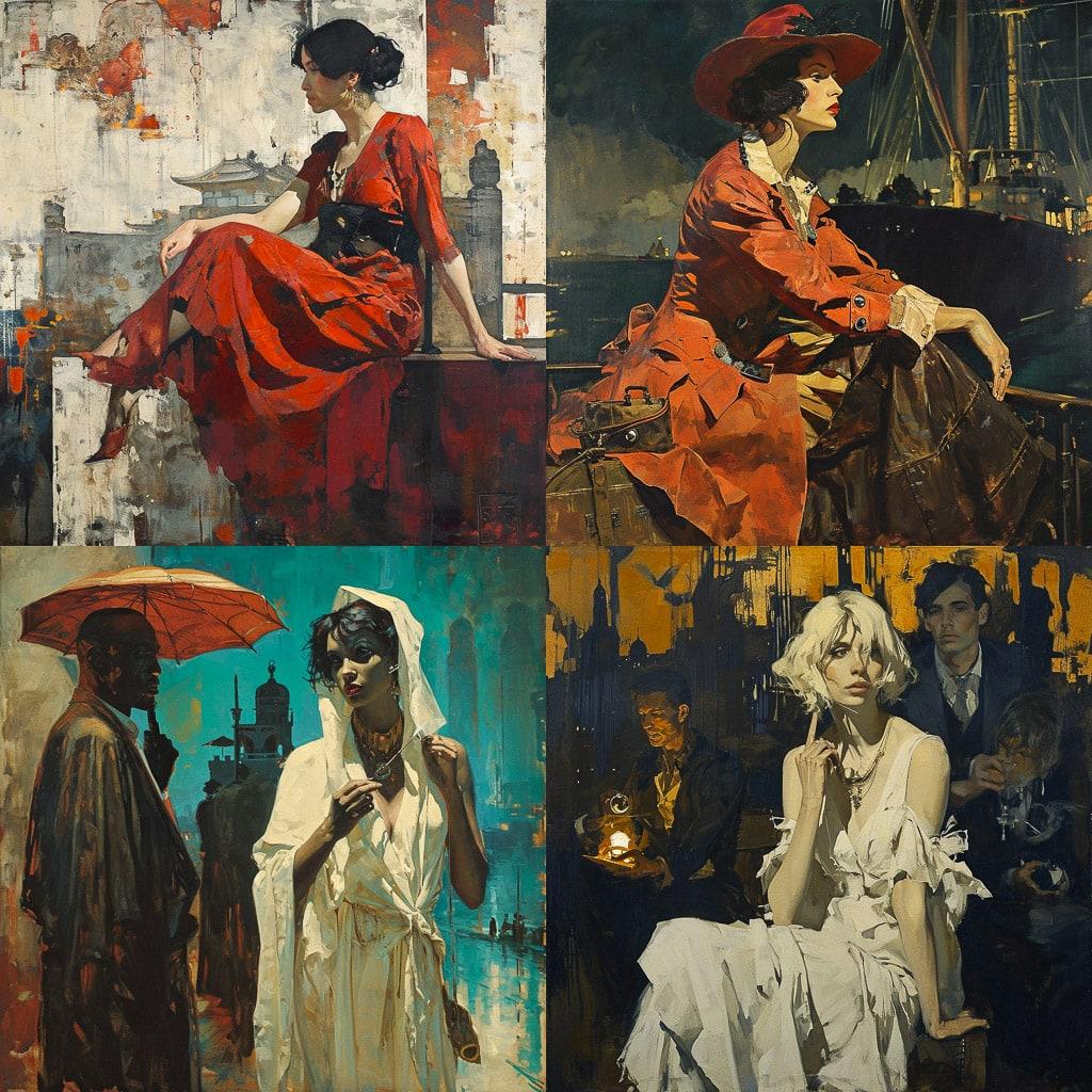 Mead Schaeffer style, Midjourney V6, render 1 of 4