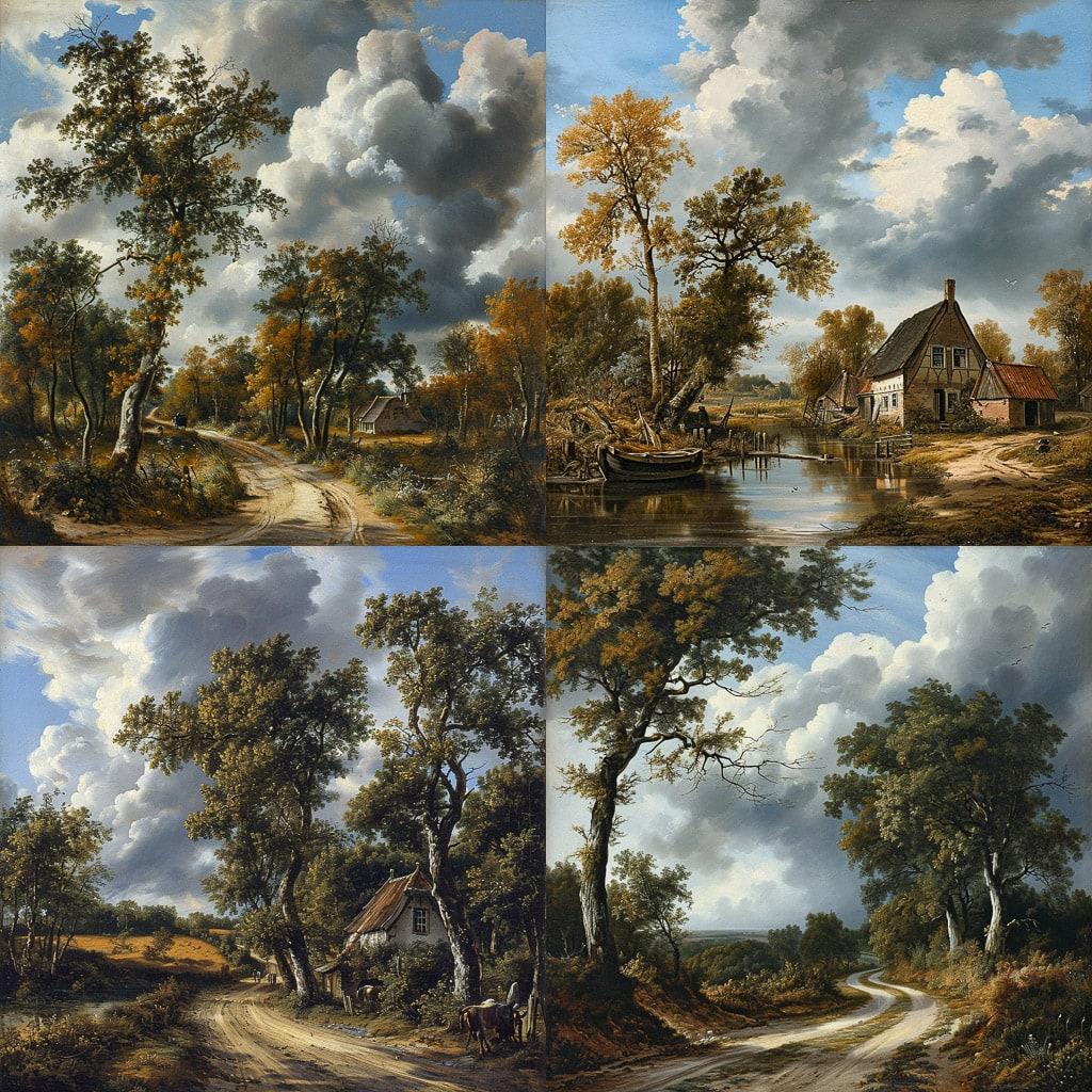 Meindert Hobbema style, Midjourney V6, render 1 of 4