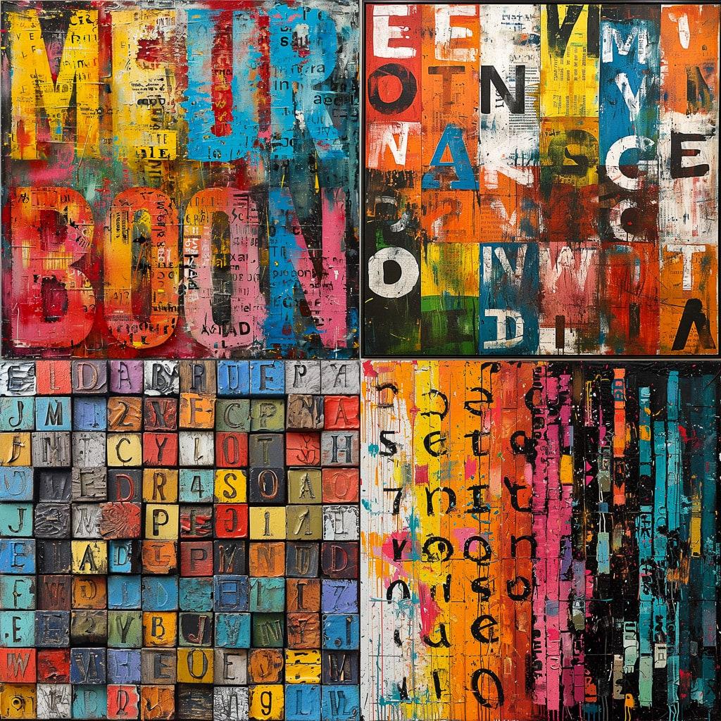 Mel Bochner style, Midjourney V6, render 1 of 4