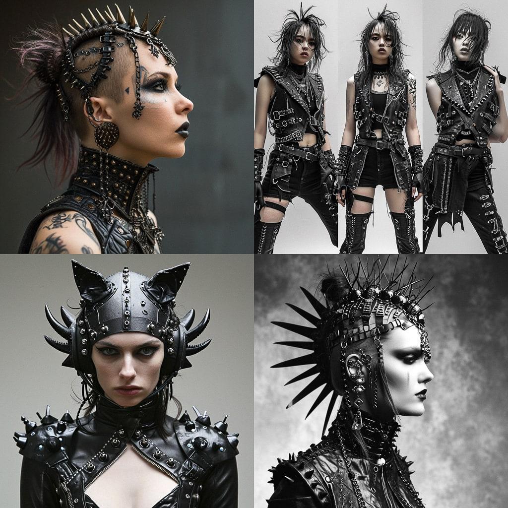 Metalhead fashion style, Midjourney V6, render 1 of 4