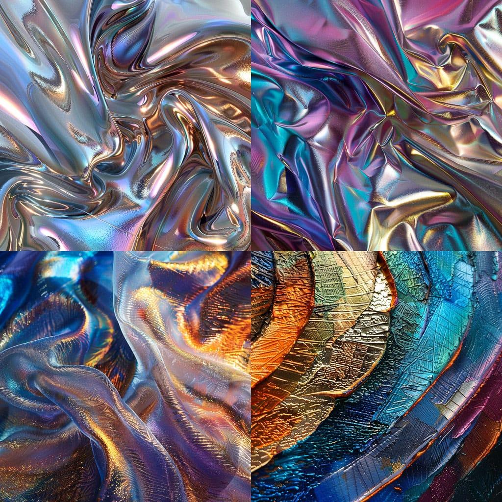 Metallic colors style, Midjourney V6, render 1 of 4