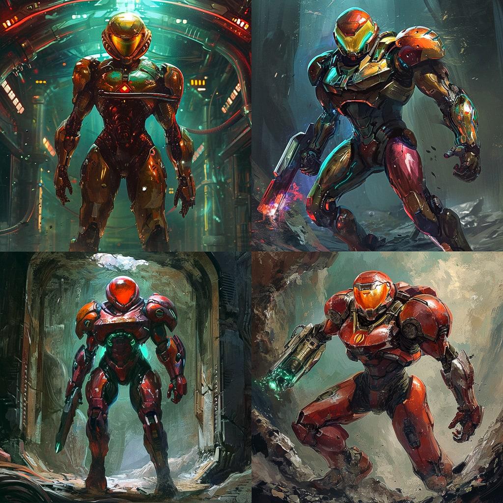 Metroid style, Midjourney V6, render 1 of 4