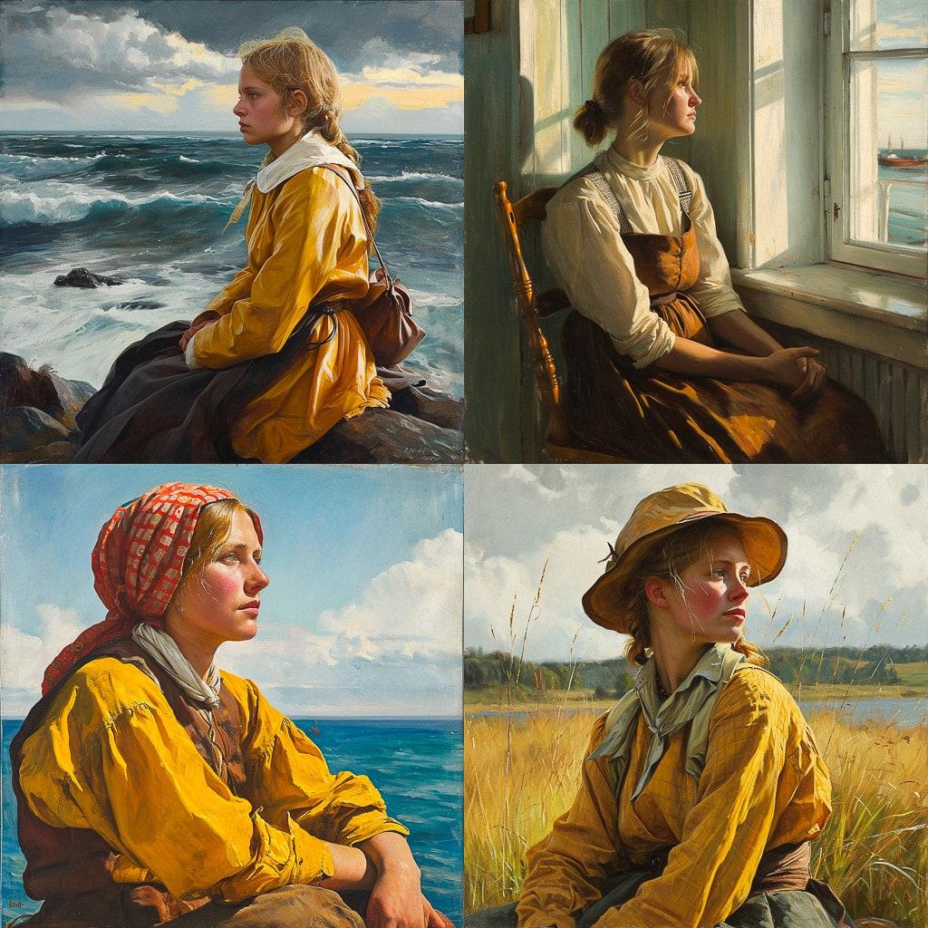 Michael Ancher style, Midjourney V6, render 1 of 4