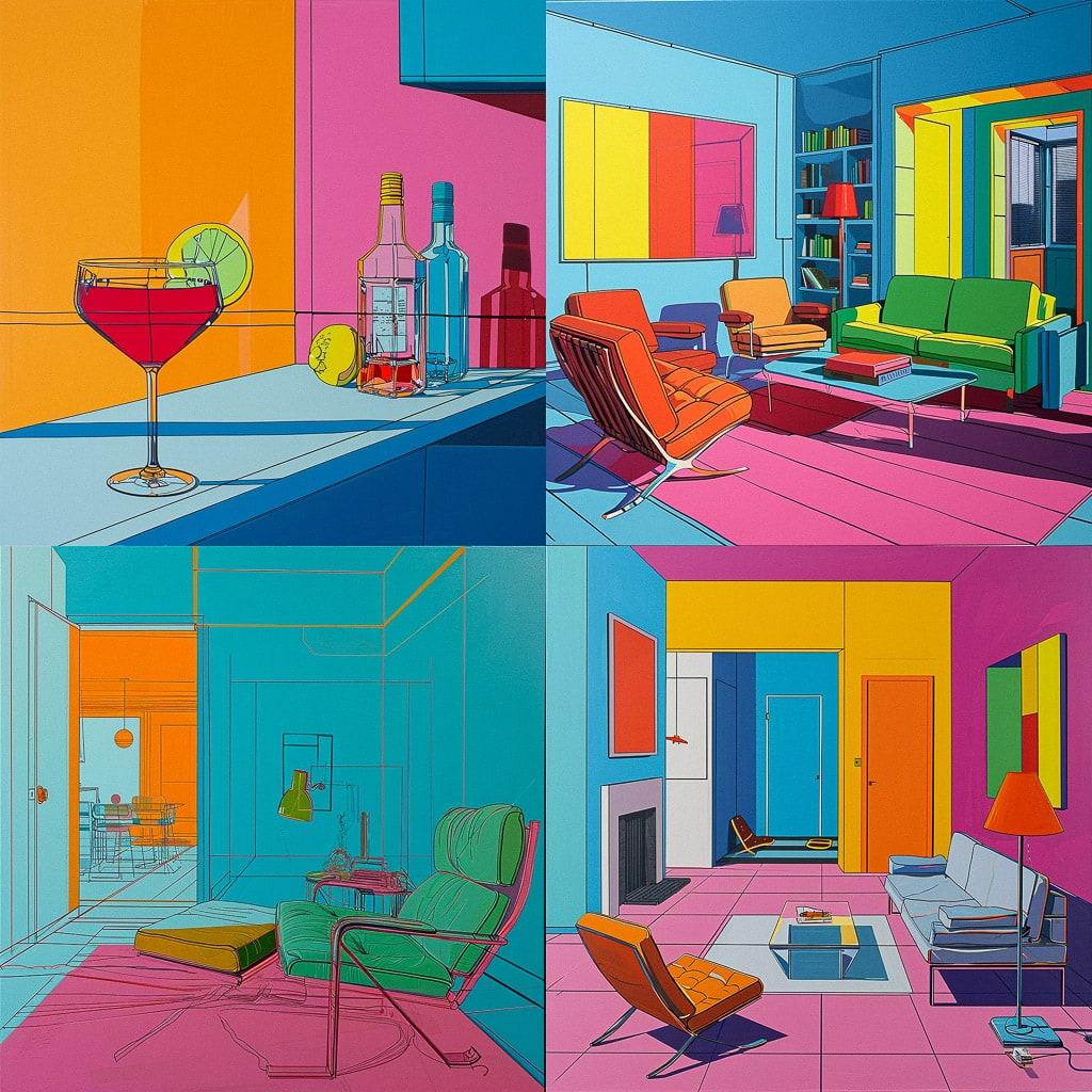 Michael Craig-Martin style, Midjourney V6, render 1 of 4