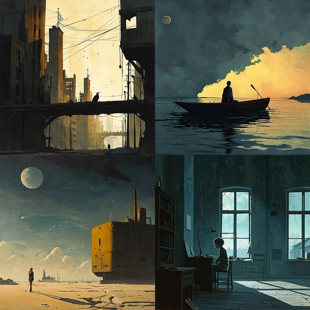 Michael Dudok de Wit style, Midjourney V6, render 1 of 4