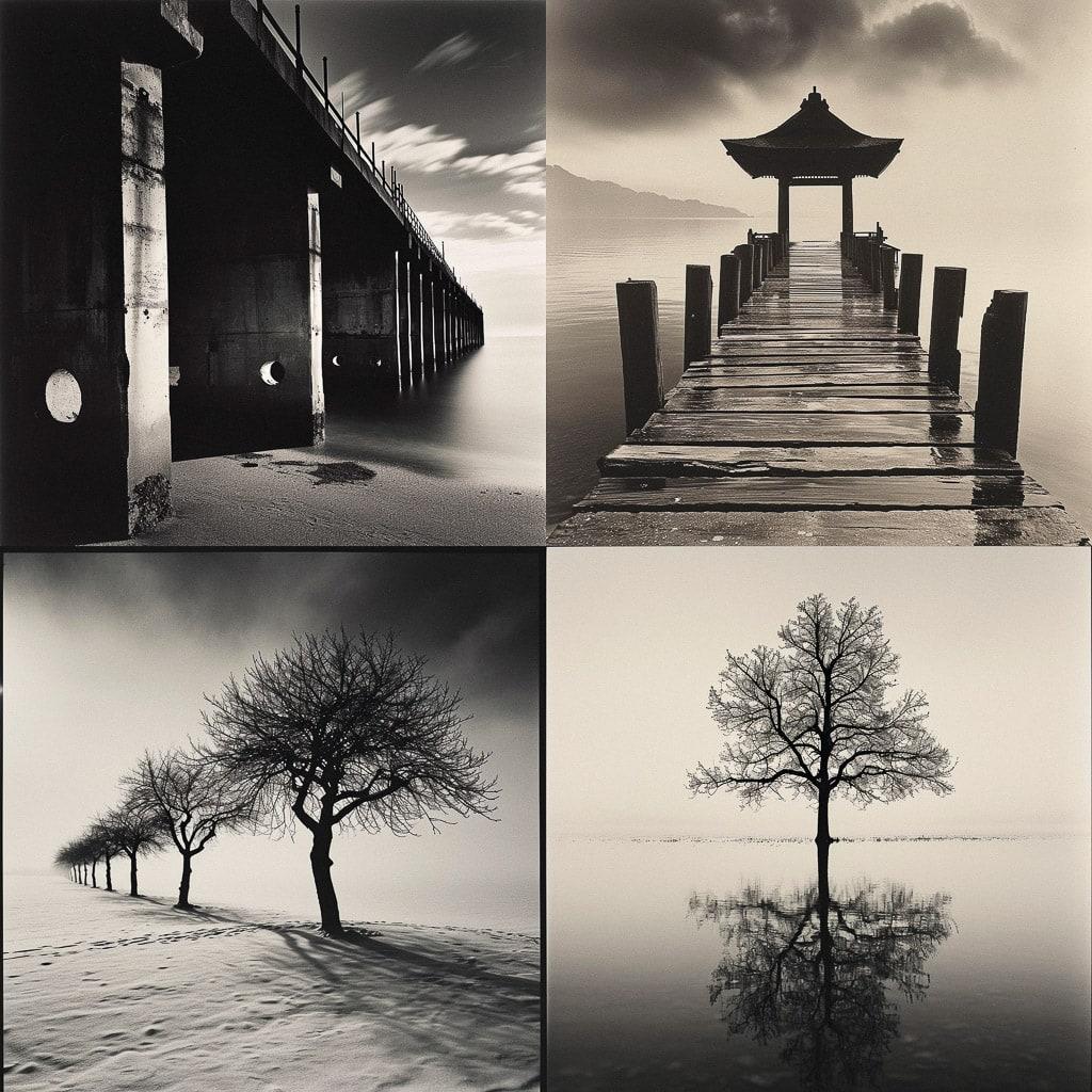 Michael Kenna style, Midjourney V6, render 1 of 4