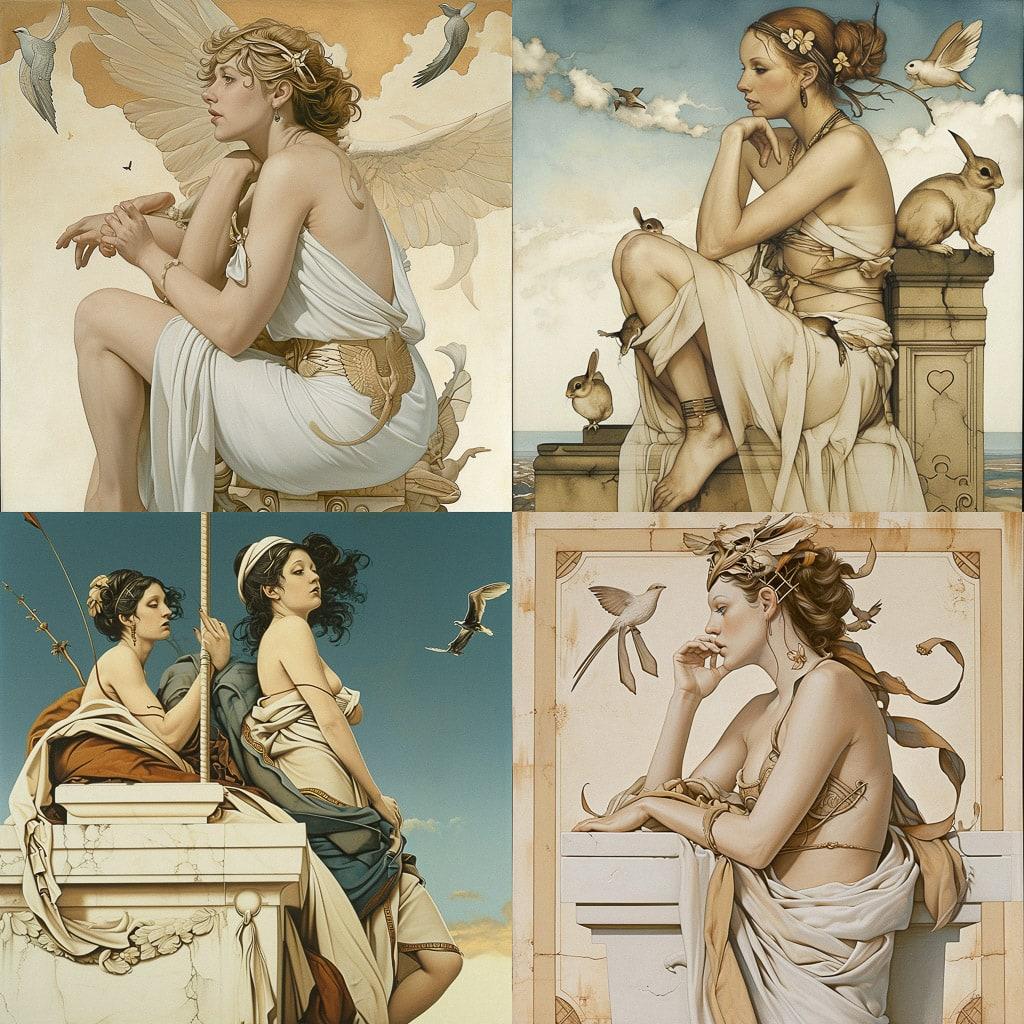 Michael Parkes style, Midjourney V6, render 1 of 4