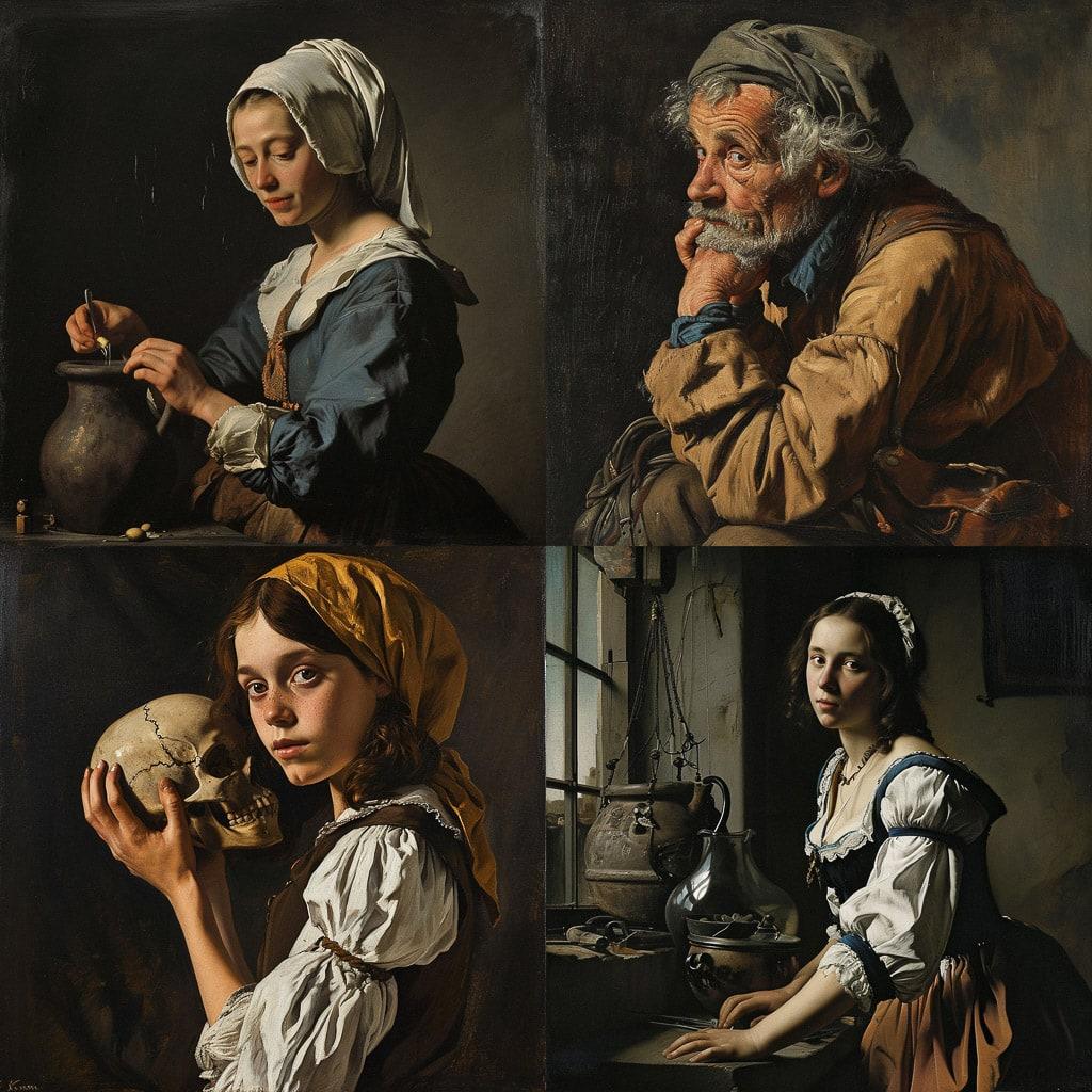 Michael Sweerts style, Midjourney V6, render 1 of 4