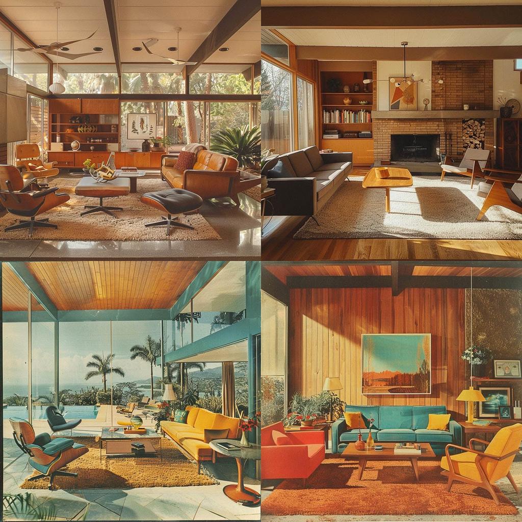 Mid-century modern style, Midjourney V6, render 1 of 4