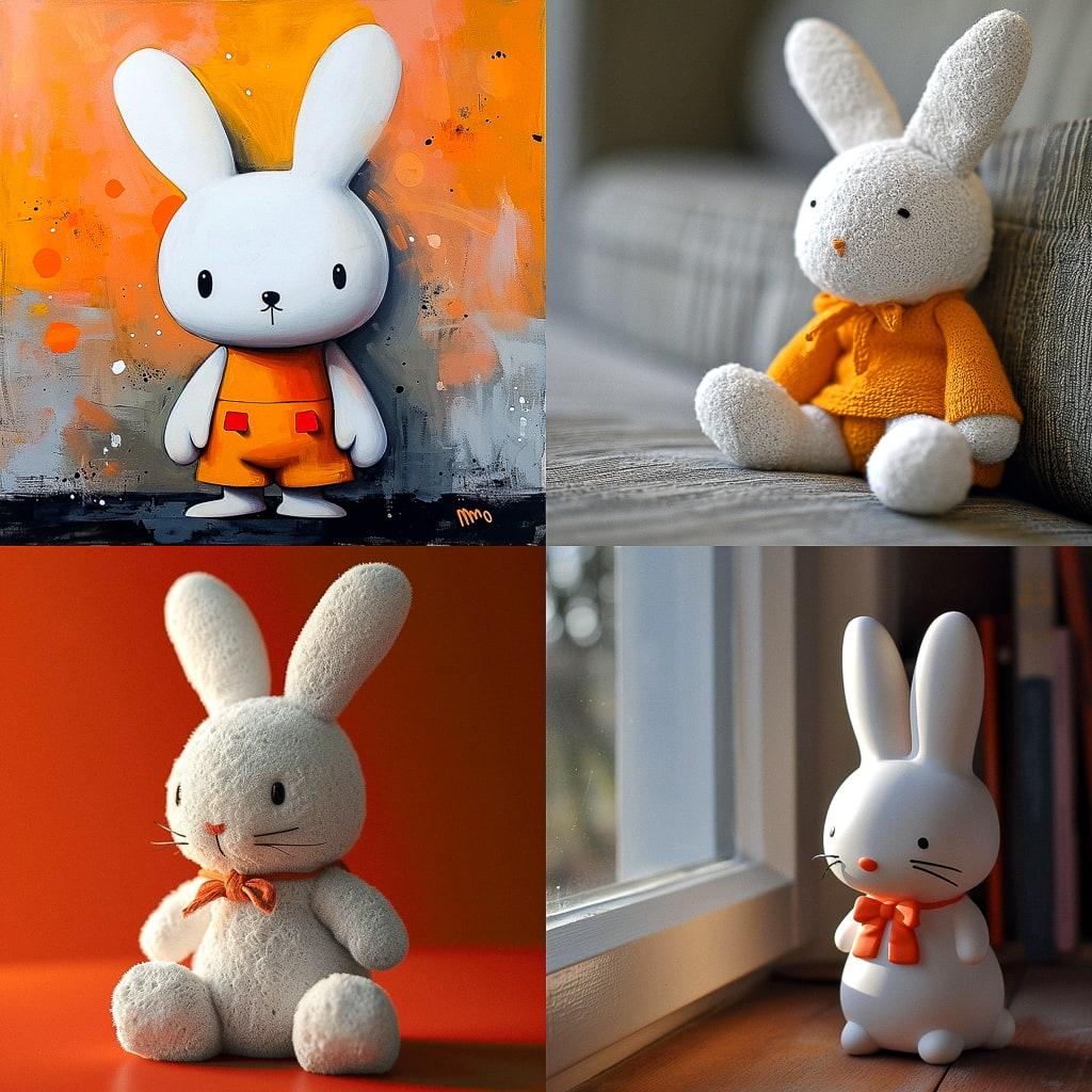 Miffy style, Midjourney V6, render 1 of 4