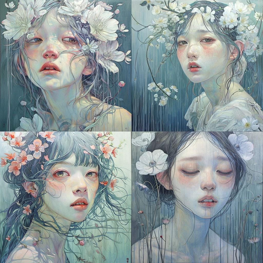 Miho Hirano style, Midjourney V6, render 1 of 4