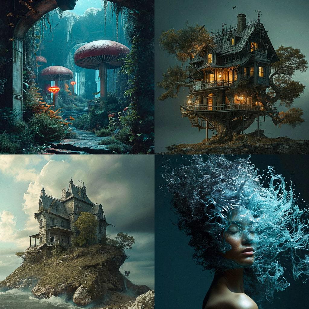 Mike Campau style, Midjourney V6, render 1 of 4