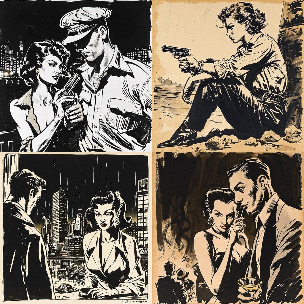 Milton Caniff style, Midjourney V6, render 1 of 4